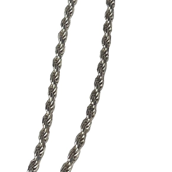 Sterling Silver Blue Agate Stone Pendant Necklace 16" - Picture 7 of 7